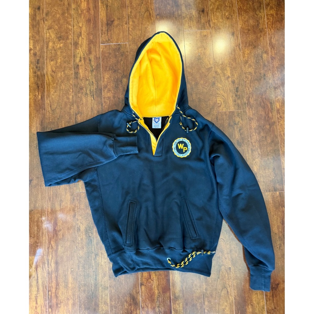 1990s MV Sport Pro Weave West Point Black hoodie 90/10 Size Med Vintage Made USA